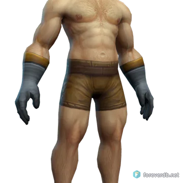 Pristine Gloves worn by a human male, rendered from the Forever client