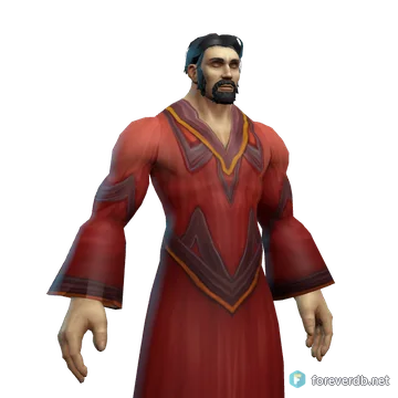 Flame Gown worn by a human male, rendered from the Forever client