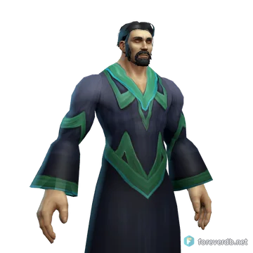 Shadow Gown worn by a human male, rendered from the Forever client