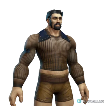 Earthenweave Vest worn by a human male, rendered from the Forever client