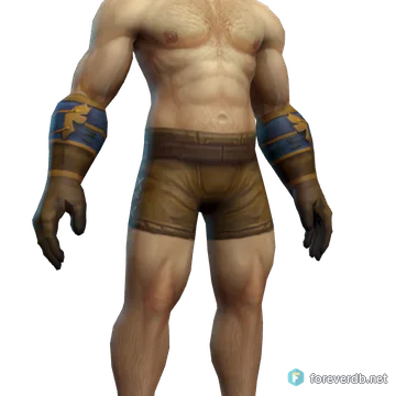 Gilded Handwraps worn by a human male, rendered from the Forever client