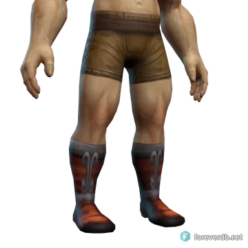 Fiery Slippers worn by a human male, rendered from the Forever client