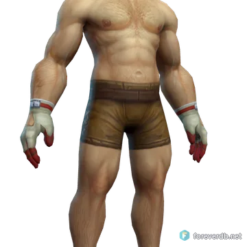 Fiery Handwraps worn by a human male, rendered from the Forever client