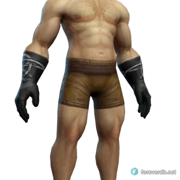 Black Gloves worn by a human male, rendered from the Forever client