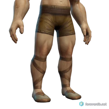 Thendal Warrior's Boots worn by a human male, rendered from the Forever client