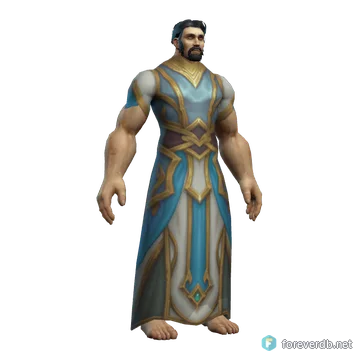 Shen'dorei Magister's Robe worn by a human male, rendered from the Forever client