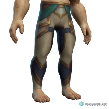 Shen'dorei Peacekeeper's Leggings worn by a human male, rendered from the Forever client