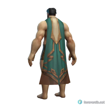 Shen'dorei Peacekeeper's Cloak worn by a human male, rendered from the Forever client