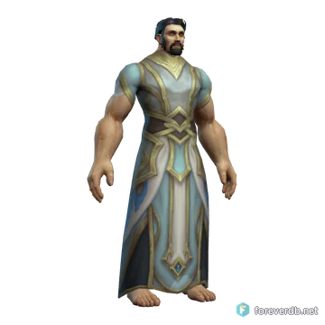 Shen'dorei Skyseer's Robe worn by a human male, rendered from the Forever client