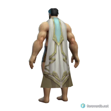 Shen'dorei Skyseer's Cloak worn by a human male, rendered from the Forever client