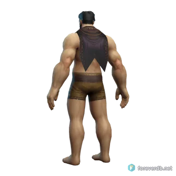 Crocolisk Skin Gaiter worn by a human male, rendered from the Forever client