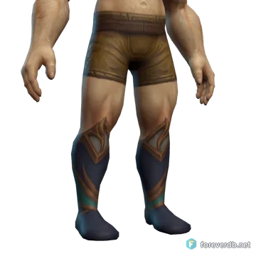 Shen'dorei Peacekeeper's Boots worn by a human male, rendered from the Forever client