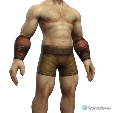 Ravager's Armguards worn by a human male, rendered from the Forever client