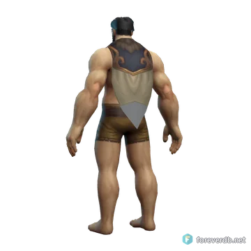 Adventurer's Cloak worn by a human male, rendered from the Forever client