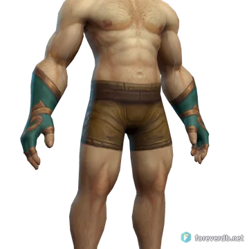 Traveler's Wraps worn by a human male, rendered from the Forever client