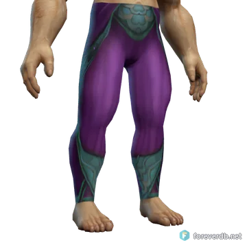Violet Sorcerer's Leggings worn by a human male, rendered from the Forever client