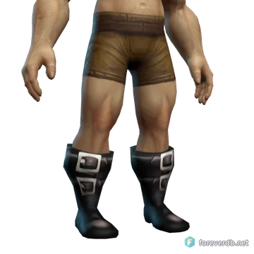 Black Whelp Boots worn by a human male, rendered from the Forever client