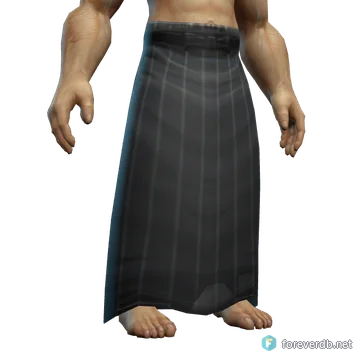 Rumpled Kilt worn by a human male, rendered from the Forever client