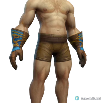 Steamwheedle Grips worn by a human male, rendered from the Forever client