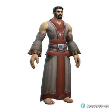Gnollblood Robe worn by a human male, rendered from the Forever client