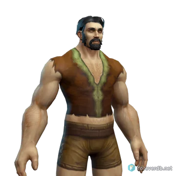 Sweat-Stained Shirt worn by a human male, rendered from the Forever client