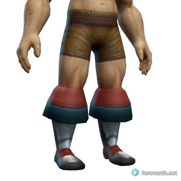 Greaves of Mourning worn by a human male, rendered from the Forever client