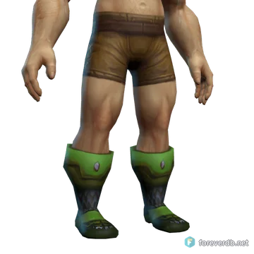 Scalegut Treaders worn by a human male, rendered from the Forever client