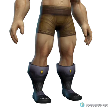 Broodwatcher's Treaders worn by a human male, rendered from the Forever client