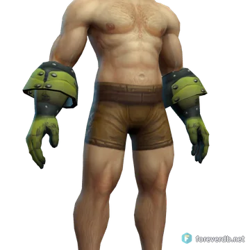 Goregasher Grips worn by a human male, rendered from the Forever client