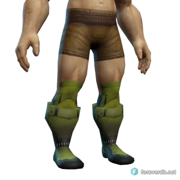 Goregasher Stompers worn by a human male, rendered from the Forever client