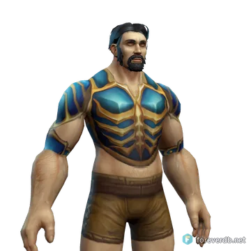 Breastplate of Salvation worn by a human male, rendered from the Forever client