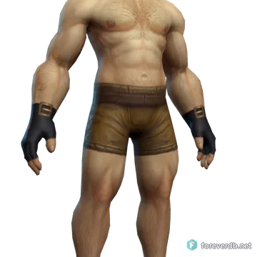 Demonheart Gloves worn by a human male, rendered from the Forever client