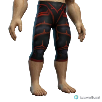 Ironhide Legguards worn by a human male, rendered from the Forever client