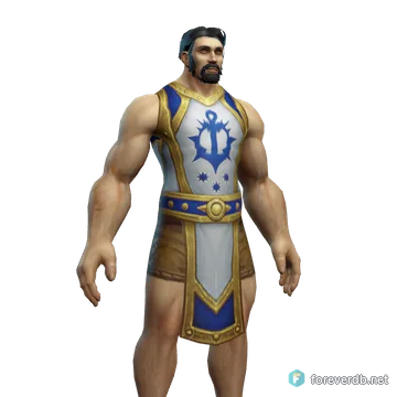 Theramore Battle Tabard worn by a human male, rendered from the Forever client