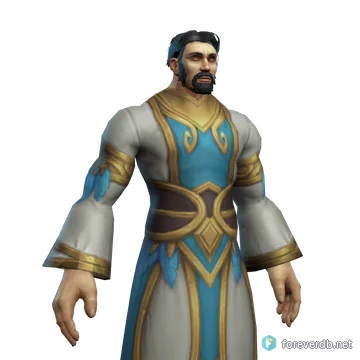 Azure Stormsewn Vest worn by a human male, rendered from the Forever client