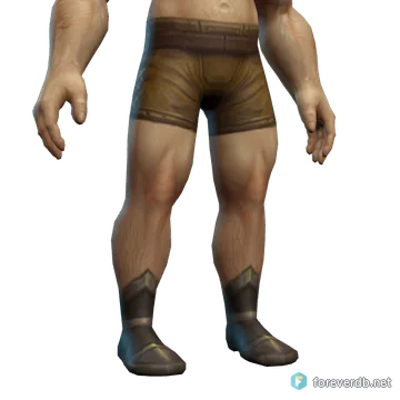 Cloudy Skyforged Greaves worn by a human male, rendered from the Forever client