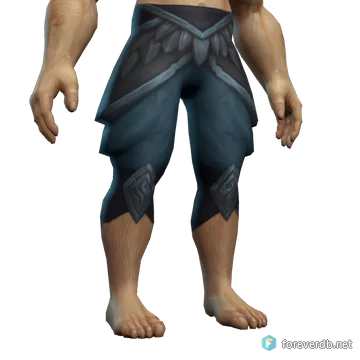 Al'aketh Legguards worn by a human male, rendered from the Forever client