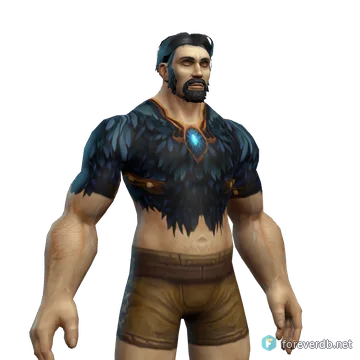 Feathered Breastplate worn by a human male, rendered from the Forever client