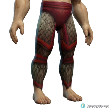 Supple Scorpid Leggings worn by a human male, rendered from the Forever client