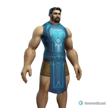 Tabardo de oso espectral, renderizado con el cliente de Forever