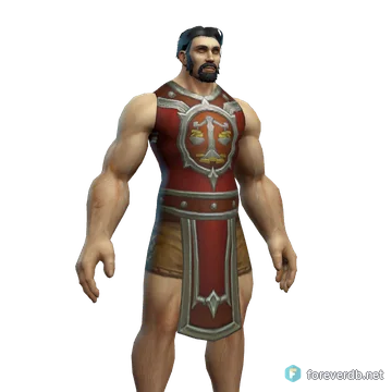 Durotar Supply and Logistics Tabard worn by a human male, rendered from the Forever client