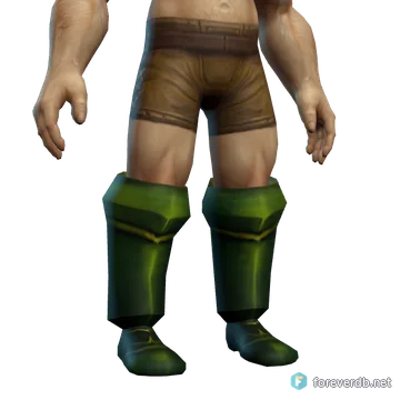 Officer's Sabatons worn by a human male, rendered from the Forever client