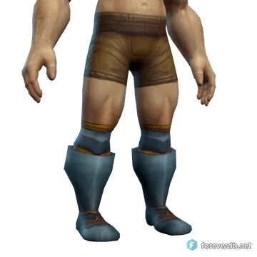 Justicar's Boots worn by a human male, rendered from the Forever client