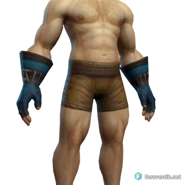 Blue Suede Gloves worn by a human male, rendered from the Forever client