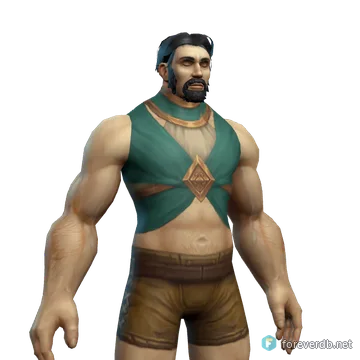 Thendal Warrior's Shirt worn by a human male, rendered from the Forever client