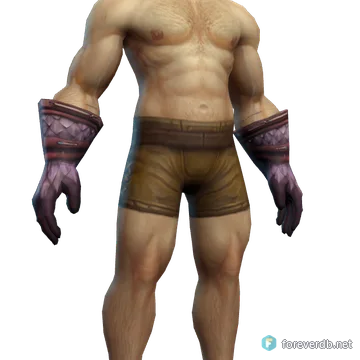 Greymist Gauntlets worn by a human male, rendered from the Forever client