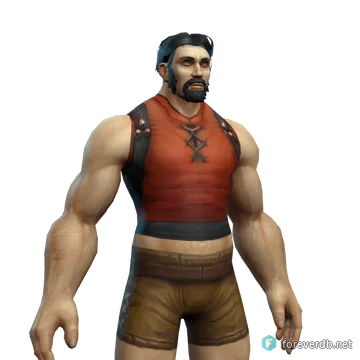 Garb of Fallen Felbark worn by a human male, rendered from the Forever client