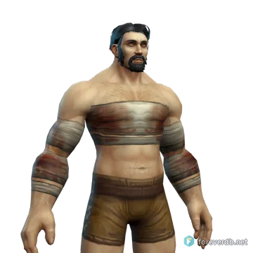 Bloodied Chestwraps worn by a human male, rendered from the Forever client