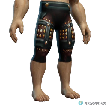 Tough Scorpid Leggings worn by a human male, rendered from the Forever client
