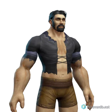 Tattered Cloth Vest worn by a human male, rendered from the Forever client